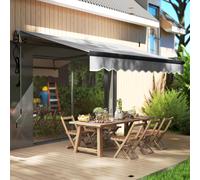 OUTSUNNY 3 x 2.5m Electric Retractable Awning w/ Aluminium Frame in Light Grey Outsunny Light Grey