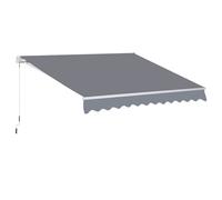 Outsunny 3 x 2.5m Manual Awning Canopy Sun Shade Shelter Retractable for Garden Grey