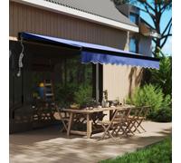 OUTSUNNY 3 x 2.5m UV50+ Electric Awning with LED Light & Remote Controller in Blue Outsunny Blue