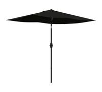 Outsunny 3 x 2 m Garden Parasol Umbrella with Aluminium Pole, UPF 50+ Rectangular Outdoor Table Parasol Sun Shade with Crank & Push Button Tilt, Metal Ribs, Black