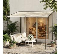Outsunny 3 x 2 m Lean to Garden Pergola, Metal Frame Gazebo Pergola, Cream - 1 - Pergola - Cream
