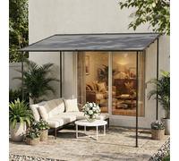 Outsunny 3 x 2 m Lean to Garden Pergola, Metal Frame Gazebo Pergola, Grey