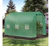 Outsunny 3 X 2 M Walk In Polytunnel Greenhouse Galvanised Steel W/ Zipped Door