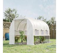 Outsunny 3 X 2 X 2M Polytunnel Green House W/ Uv-Resistant Pe Cover, White