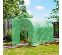 Outsunny 3 X 2 X 2M Polytunnel Greenhouse With Door, Galvanised Steel Frame Green