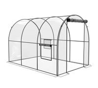 Outsunny 3 x 2 x 2m Polytunnel Greenhouse with Door - Windows - Steel Frame | TJ Hughes Clear