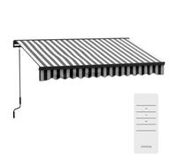 Outsunny 3 x 2m Electric Retractable Awning Aluminium Frame Dark Grey, none