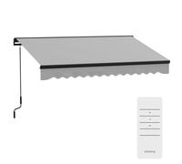 Outsunny 3 x 2m Electric Retractable Awning, Aluminium Frame, Light Grey