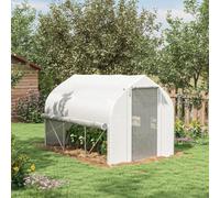 Outsunny 3 X 2M Walk-In Tunnel Greenhouse, Roll Up Sidewalls, Mesh Door