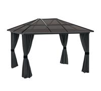 Outsunny 3 x 3.6m Aluminium Hardtop Gazebo Canopy with Polycarbonate Roof & Side