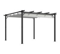 Outsunny 3 x 3(m) Aluminium Pergola Canopy Gazebo Awning Outdoor Garden Sun Shade Shelter Marquee Party BBQ, Light Grey