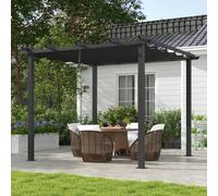 Outsunny 3 x 3m Aluminium Pergola with Retractable Roof Garden Gazebo Canopy