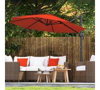 Outsunny 3 X 3(M) Cantilever Parasol With Cross Base, Garden Umbrella In Orange Orange