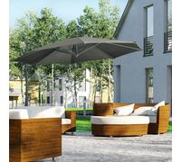 Outsunny 3 x 3(m) Cantilever Parasol Garden Umbrella with Cross Base Grey