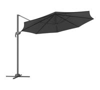 Outsunny 3 x 3(m) Cantilever Parasol with Cross Base, Garden Umbrella with 360° Rotation, Crank Handle and Tilt for Outdoor, Patio, Cream White - Black - Φ294 x 248H cm