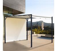 OUTSUNNY 3 X 3(m) Garden Metal Gazebo Party Canopy Tent Sun Shelter Cover Canopy in Cream Outsunny Cream