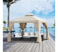 Outsunny 3 X 3M Garden Metal Gazebo Sun Shade Shelter Outdoor Party Tent - Cream, Cream