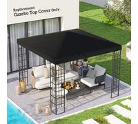 OUTSUNNY 3 x 3(m) Gazebo Canopy Replacement Cover, UPF30+, Black Outsunny Black