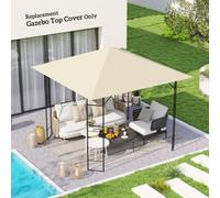 Outsunny 3 X 3(M) Gazebo Canopy Replacement Cover, Upf30+, Cream White