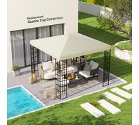 OUTSUNNY 3 x 3(m) Gazebo Canopy Replacement Cover, UPF30+, Cream White Outsunny Cream
