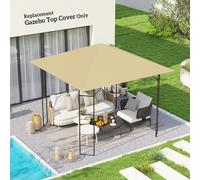 OUTSUNNY 3 x 3(m) Gazebo Canopy Replacement Cover with Drain Holes, Beige Outsunny Beige