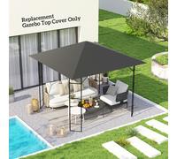 Outsunny 3 x 3(m) Gazebo Canopy Replacement Cover with Drain Holes, Beige - Grey - 600D Oxford fabric - 298L x 298Wcm