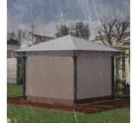 Outsunny 3x3m Gazebo Protective Cover Waterproof PVC Rain and Wind Shield for 300x300cm Canopies (84C-426V00CR)