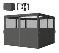 OUTSUNNY 3 x 3 m Gazebo Replacement Curtains Privacy Panel Set in Dark Grey | Size: 3m x 3m Outsunny Dark Grey 3m x 3m