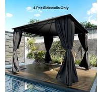 Outsunny 4 Pack Replacement Gazebo Curtains Privacy Panel for Most 3 x 3 m Gazebo Canopy Pavillion Outdoor Shelter Sidewalls Accessories, Dark Grey