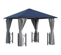 Outsunny 3 X 3 (M) Hardtop Gazebo Canopy with Polycarbonate Roof, Netting and Cu