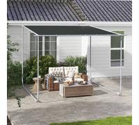 Outsunny 3x3m Mobile Pergola Kit w/ Wheels and Canopy, Grey