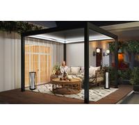 Outsunny 3 x 3 m Motorised Louvred Aluminium Pergola with LED Lights