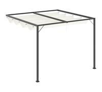 Alfresco Outdoor Retractable Wall Mounted Pergola 3m x 3m, Cream