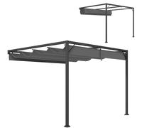 Outsunny 3 x 3(m) Outdoor Pergola with Retractable Canopy - Grey