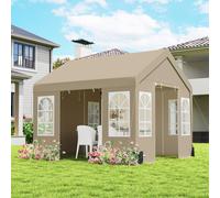 OUTSUNNY 3 x 3 m Party Tent, Outdoor Canopy Tent with Sidewalls, Beige | Size: 3m x 3m Outsunny Beige 3m x 3m