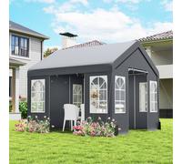 Outsunny 3 x 3 m Party Tent, Outdoor Canopy Tent with Sidewalls, Grey