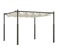 Outsunny 3 x 3(m) Pergola with Retractable Roof, 80mm Metal Column, White