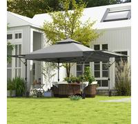Outsunny 3 x 3(m) Pop Up Gazebo, Instant Shelter with Extend Dual Awning, Blue - Grey - Steel, Oxford Cloth - 500L x 300W x 290Hcm
