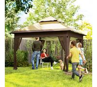Outsunny 3 x 3(m) Pop Up Gazebo, Instant Shelter with Mosquito Netting, Khaki