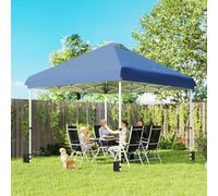 Outsunny 3 x 3 m Pop Up Gazebo w/ Wheels, One-Touch Party Tent - Dark Blue