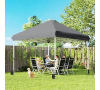 Outsunny 3 x 3 m Pop Up Gazebo w/ Wheels, One-Touch Party Tent - Dark Grey