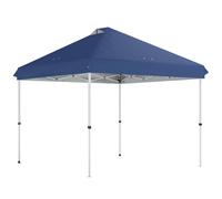 Outsunny 3 x 3 m Pop Up Gazebo with Wheels, UPF50+ One-Touch Outdoor Garden Party Tent Marquee Wedding Awning Canopy, Dark Blue