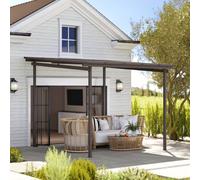 OUTSUNNY 3 x 3(m) Waterproof Metal Pergola Easy to Assemble Lean to Pergola in Brown Outsunny Brown