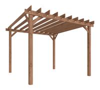 Outsunny 3 x 3 m Wooden Pergola Kit, Garden Pergola Gazebo Grape Trellis with Triangle Supports, Maple Wood-effect