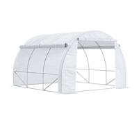 Outsunny Polytunnel Greenhouse Pollytunnel Tent w/Steel Frame Zippered Door Wind