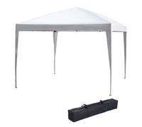 Outsunny 3 x 3M Garden Pop Up Gazebo Height Adjustable Marquee Party Tent Wedding Canopy with Carrying Bag, White White