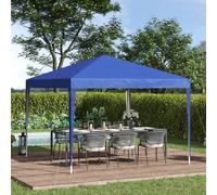 Outsunny 3 X 3M Garden Pop Up Gazebo Height Adjustable Marquee Party Tent Wedding Canopy With Carrying Bag In Blue Blue