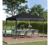 Outsunny 3 x 3m Garden Pop Up Gazebo Marquee Party Tent Wedding Canopy Black - Black - Metal, Fabric - 2.95m x 2.95m x2.55m