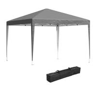 Outsunny 3 x 3M Garden Pop Up Gazebo Height Adjustable Marquee Party Tent Wedding Canopy with Carrying Bag, Grey Grey
