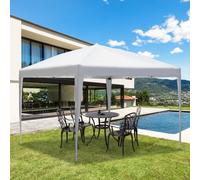 Outsunny 3 X 3M Garden Pop Up Gazebo Height Adjustable Marquee Party Tent Wedding Canopy With Carrying Bag In White White